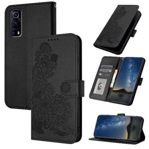 Flip Étui Pour Vivo Y72 Avec Support De Fente Pour Carte Livre Flip Folio Bicelle De Protection Fermeture Magnétique En Cuir Pu - Noir
