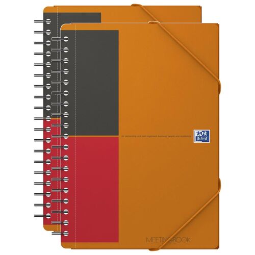 Oxford Lot De 2 Meetingbooks B5 160p 90g Lignée 6mm Couverture Polypro