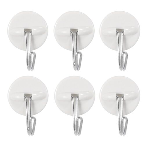 Blanc Petit Crochet Carré Rond En Plastique En Forme De Prune Crochet Collant Tenture Murale Clé Petit Pendentif Crochet De Rangement Crochet De Porte, 6 Petits Cercles Dans Des Sacs Opp