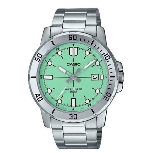 Casio Montre Fond Vert-Turquoise Pour Hommes - Avec Dateur - Etanche 50 M
