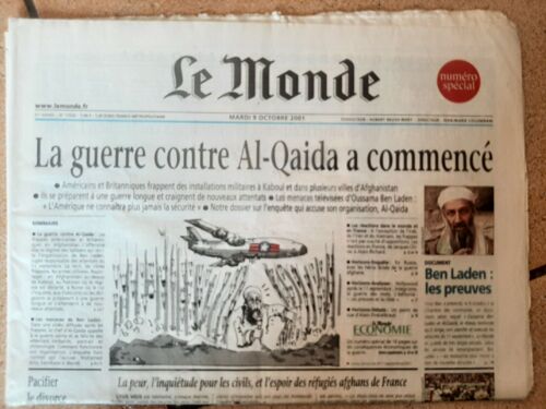 "La Guerre Contre Al-Quaida A Commencé"Frappes Sur Kaboul Le 9 Octobre 2001