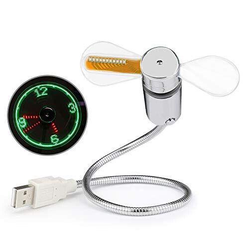 Ventilateur d'horloge USB avec horloge en temps réel et fonction d'affichage de la température,cadeau de Noël,veilleuse,gadgets pour ordinateur portable,mini ventilateur PC - Type Clock Fan