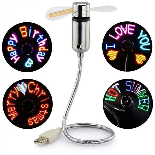 Ventilateur USB créatif,lumière USB LED RGB,ventilateur Programmable,col de cygne Flexible,Message à faire soi-même,Mini ventilateur USB pour PC,ordinateur portable,ordinat - Type RGB computer edit