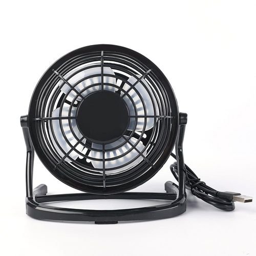 USB ventilateur silencieux refroidisseur de bureau pour ordinateur portable ordinateur de bureau Ofiice été ventilateur de refroidissement 4 pales rotatif USB Mini ventilateurs prise - Type black