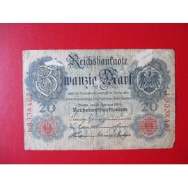 Billet 20 Marks Allemagne 1914