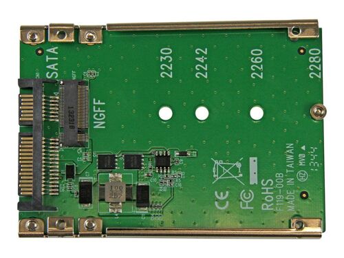 StarTech.com Adaptateur M.2 SSD vers SATA 2,5" - Carte Convertisseur SSD M2 vers SATA 2.5" - Contrôleur de stockage - 1 Canal - SATA 6Gb/s - SATA 6Gb/s - pour P/N: BRACKET125PT, BRACKET125PTP, SATERASER4, SDOCK1EU3P2, SDOCK4U313, USB31C2SAT3