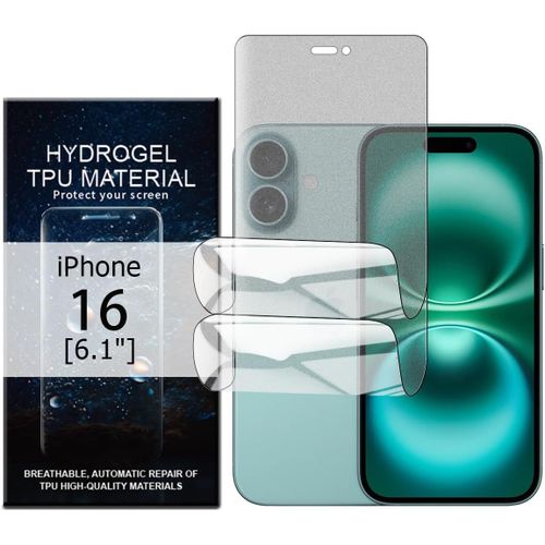 Lot De 2 Films Protecteurs D'écran En Tpu Mat Pour Iphone 16 [6,1 Pouces], Film Protecteur D'écran Anti-Reflets, Anti-Traces De Doigts, Anti-Rayures