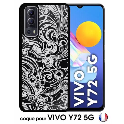 Coque pour vivo y72 5g - baroque - silicone - noir