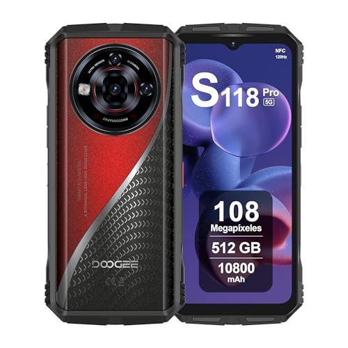 DOOGEE S118 Pro 5G Telephone Incassable, 24Go+ 512Go Rouge