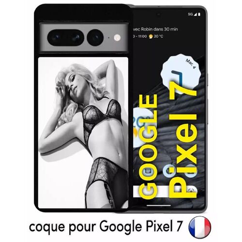 Coque pour google pixel 7 - femme sexy noir et blanc - silicone - noir