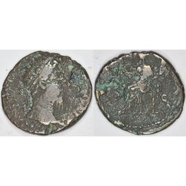 Rome - Dupondius - Marc Aurèle ? - Déesse Assise - 10.73 G - V161
