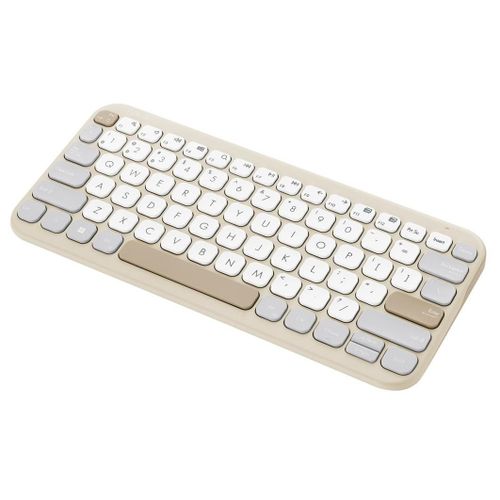 ASUS Marshmallow KW100 - Clavier - déplacement de touche de 1,6 mm, durée de vie de 10 millions de clics - 75% - compact - sans fil - Bluetooth 5.0 - lait d'avoine