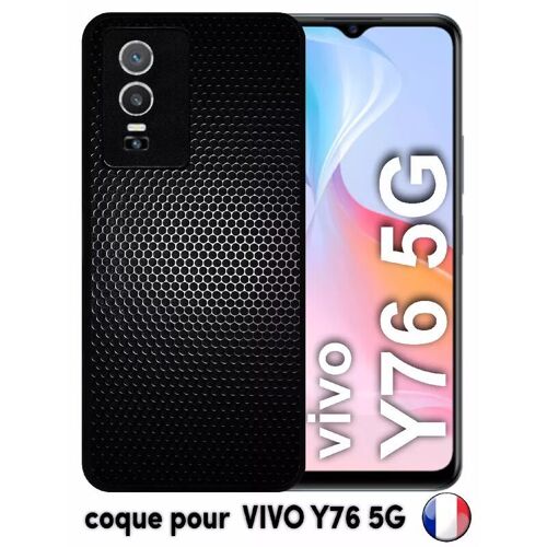 Coque Pour Vivo Y76 5g - Texture Effet Tole - Silicone - Noir