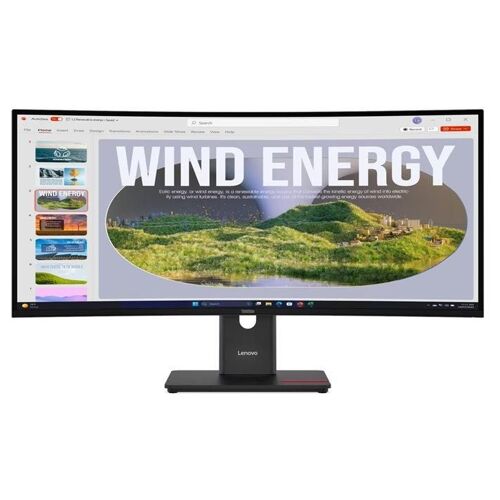 Lenovo ThinkVision T34WD-40 - Écran LED - incurvé - 34" - 3440 x 1440 WQHD @ 120 Hz - VA - 300 cd/m² - 3000:1 - DisplayHDR 10 - 4 ms - HDMI, DisplayPort, USB-C - noir eclipse