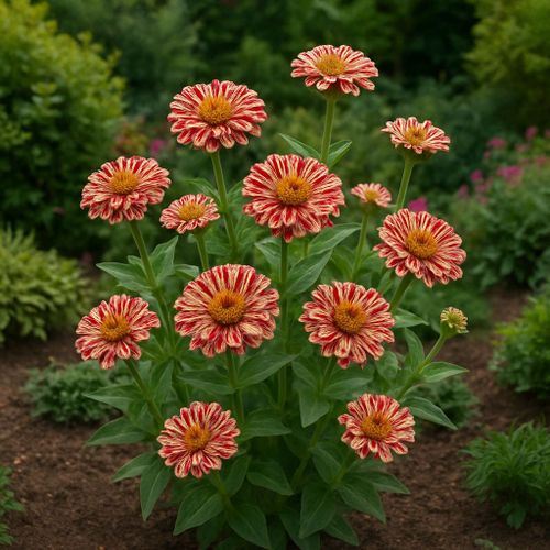 50 Graines À Semer - Le Grenier D'abondance - Zinnia Elegans Peppermint Stick
