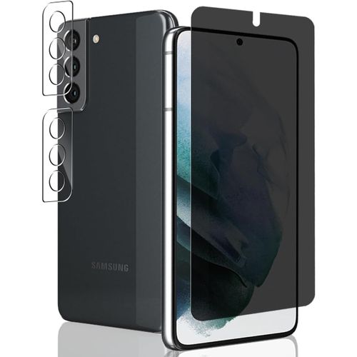 1 Pièce Verre Trempé Anti Espion Pour Samsung Galaxy S21 Protection D'écran + 2 Pièces Protecteur Caméra, Dureté 9h/Anti-Spy, Protège Écran Pour Galaxy S21 - Privacy Vitre Trempé