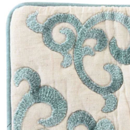 Taie D'oreiller Rectangulaire Brodé Bleu 60x1x40cm