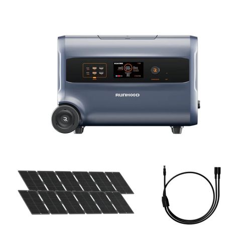 Domestique Solaire RUNHOOD ¿ 2,4 kWh + 400 W MPPT ¿ Énergie Verte Plug & Play pour Balcon ou Terrasse