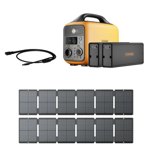 Pack Vanlife 600 W RUNHOOD ¿ 648 Wh + 200 W Solaire ¿ Énergie Nomade Compacte pour le Voyage