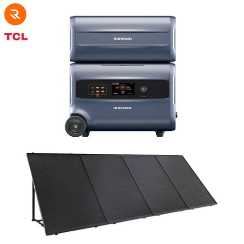 Kit Balcon Pro RUNHOOD ¿ 4,8 kWh + 800 W Solaire IP68 ¿ Autonomie Compacte et Plug & Play