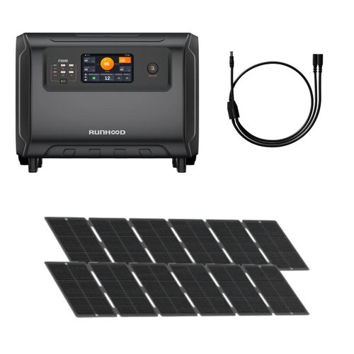 Kit Festival Portable RUNHOOD ¿ 3600 Wh + 400 W Solaire ¿ Énergie Mobile pour Événements en Plein Air