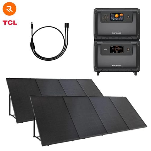 Kit Balcon Ultimate RUNHOOD ¿ 7,2 kWh + 1600 W Solaire IP68 ¿ Énergie Résidentielle Plug & Play