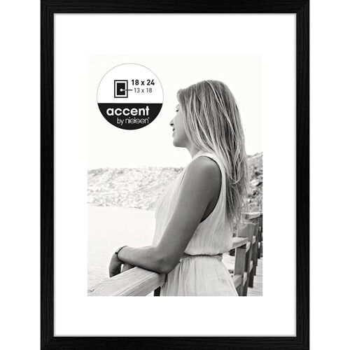Nielsen Design Cadre Photo Aura 18x24cm Bois + Passepartout noir