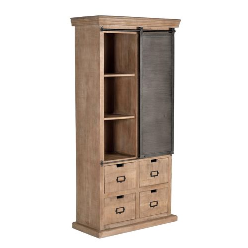 Étagère En Bois De Manguier Naturel Et Détails En Métal