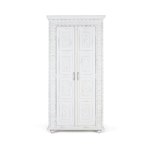 Armoire 2 Portes Fabriquée À La Main En Bois De Manguier