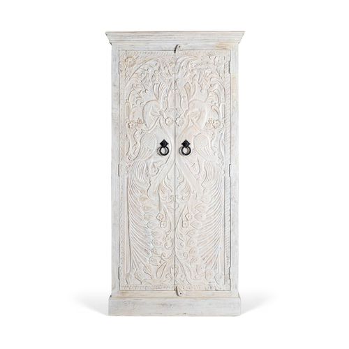 Armoire En Bois De Manguier Avec Portes Sculptées De Style Ethnique
