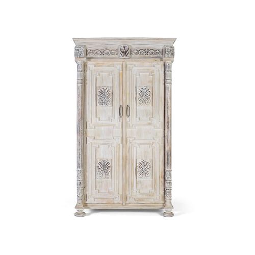 Armoire Manguier Blanc Vieilli Touche Sophistiquée