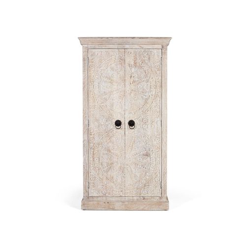 Armoire En Bois De Manguier Avec Portes Sculptées De Style Ethnique