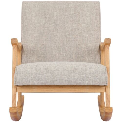 Chaise à bascule avec accoudoirs et assise en tissu Crème