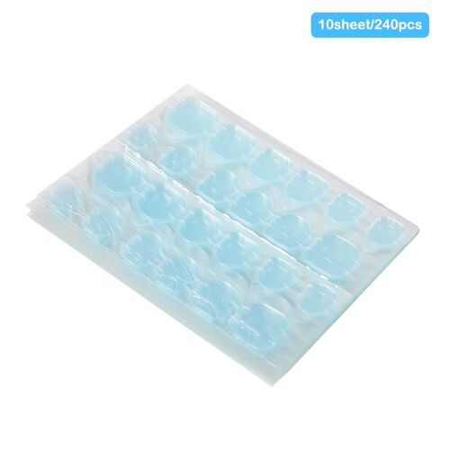 Colle Bleue Unie Pour Faux-Ongles, Autocollants Double Face, Imperméable, Extension Pour Nail Art, Diy Bricolage, 24/240 Pièces 