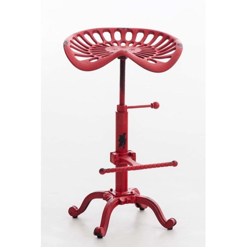 Tabouret De Bar Industriel Réglable En Métal Rouge