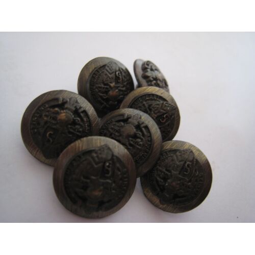 Lot De 7 Boutons Style Militaire Diamètre 1.5 Cm