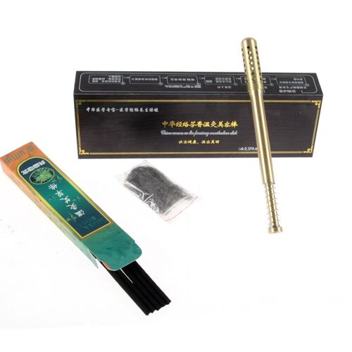 Tiges D'acupuncture Moxibustion En Cuivre De 0.4cm De Diamètre, Pour Massage Des Yeux Et Du Visage, Spa De Beauté Moxa + 10 Pièces, Cadeau Gratuit 