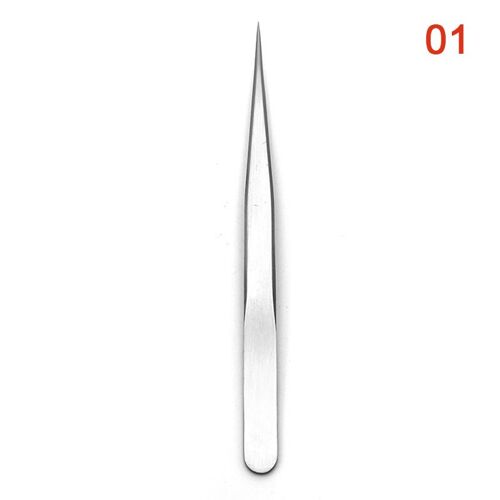 Pincettes Pour Extensions De Cils, En Acier Inoxydable, Haute Précision, Antistatiques, 1 Pièce 