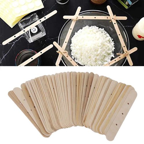 Porte-Mèche De Bougie En Bois, 3 Trous, Autocollants De Mèche, Clips De Bougie, Outil De Centrage, 50 Pièces 