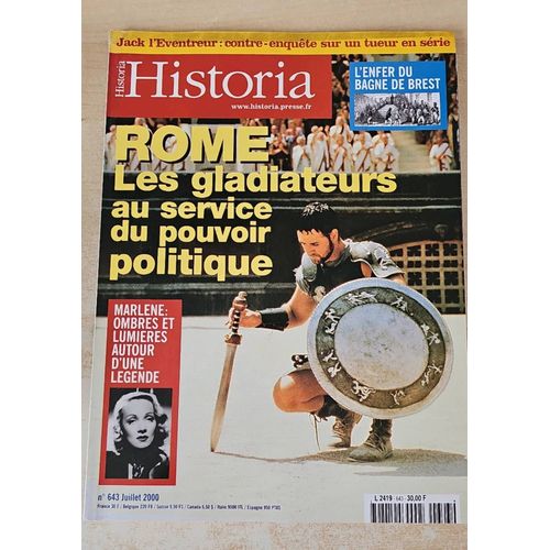 Historia 643 - Rome, Les Gladiateurs Au Service Du Pouvoir Politique