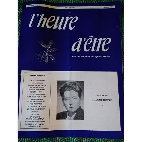 L'heure D'etre 38°Année 10