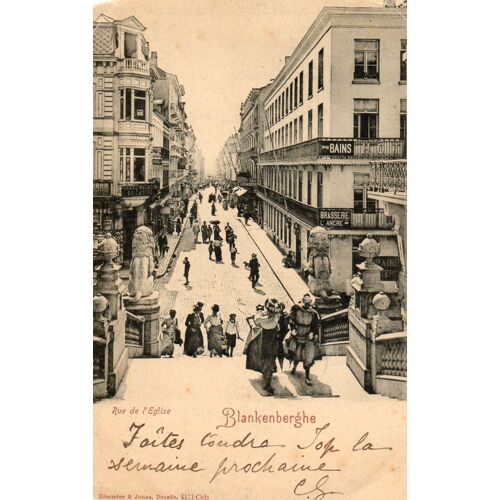 Carte Postale Ancienne - Blankenberghe - Rue De L'église
