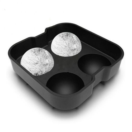 4 Grands Moules À Glace En Silicone, 1 Pièce, Plateau Pour Faire Des Boules De Glace, Pour Cocktail, Whisky, Accessoires De Cuisine, Fournitures Pour La Maison