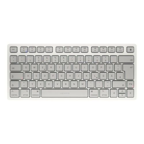 CHERRY KW 7100 Mini - Clavier - pour MAC - 75% - compact - sans fil - Bluetooth 5.1 - QWERTZ - Allemand - commutateur : CHERRY SX - blanc clair de lune - emballage sans plastique