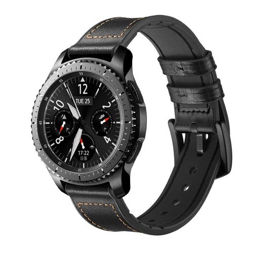 Bracelet De Montre,, Bracelet Samsung Gear S3 Classic, Galaxy Watch Cuir Noir