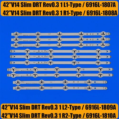 Bande LED Pour Panasonic 42 ""TX-42AS740E TX-42AS650B TX-42AS740B TX-42AS650E 6916L-1807A 6916L-1808A 6916L-1809A 6916L-1810A ""Nipseyteko®""