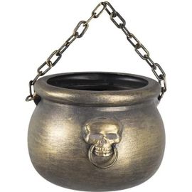 P'TIT Clown re23016 - Chaudron de sorcière doré avec chaine 23 cm