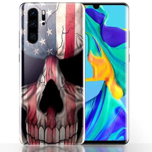 Coque P30 Pro Skull Drapeau Us - Housse Silicone