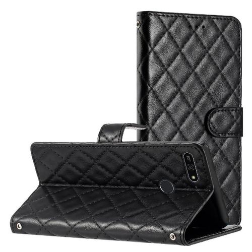 Flip Étui Pour Honor 7a Pro Titulaire De Fentes Pour Cartes Bicelle Portefeuille En Cuir Pu Folio Magnétique Tpu Antichoc - Noir