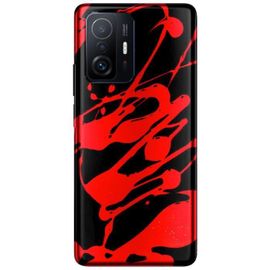 Coque Silicone Compatible Xiaomi 11t - 11t Pro Paint Slpash Rouge